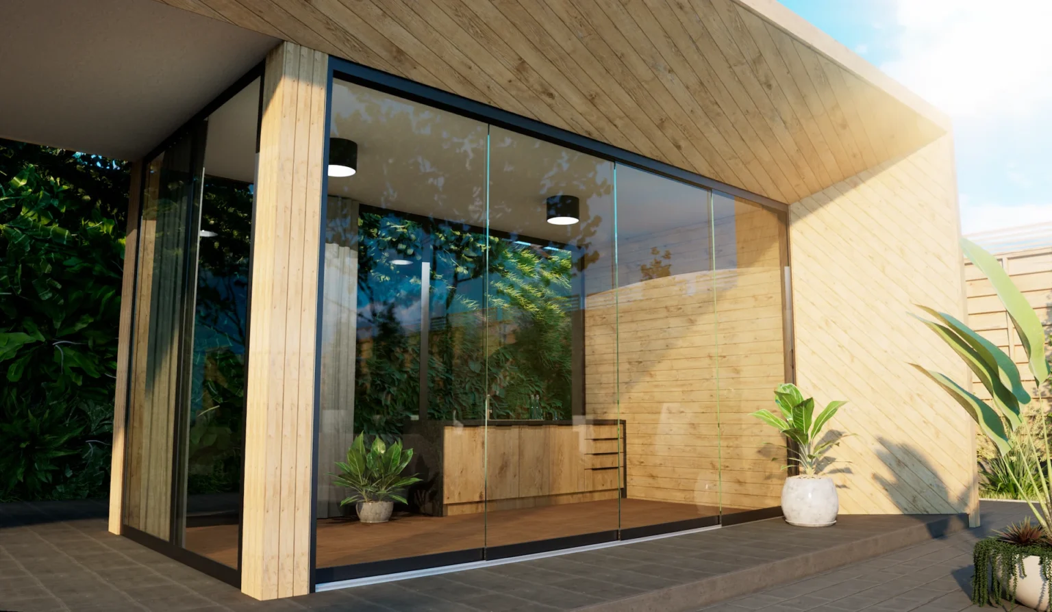 Voordelen van een 4 rail glazen schuifwand
