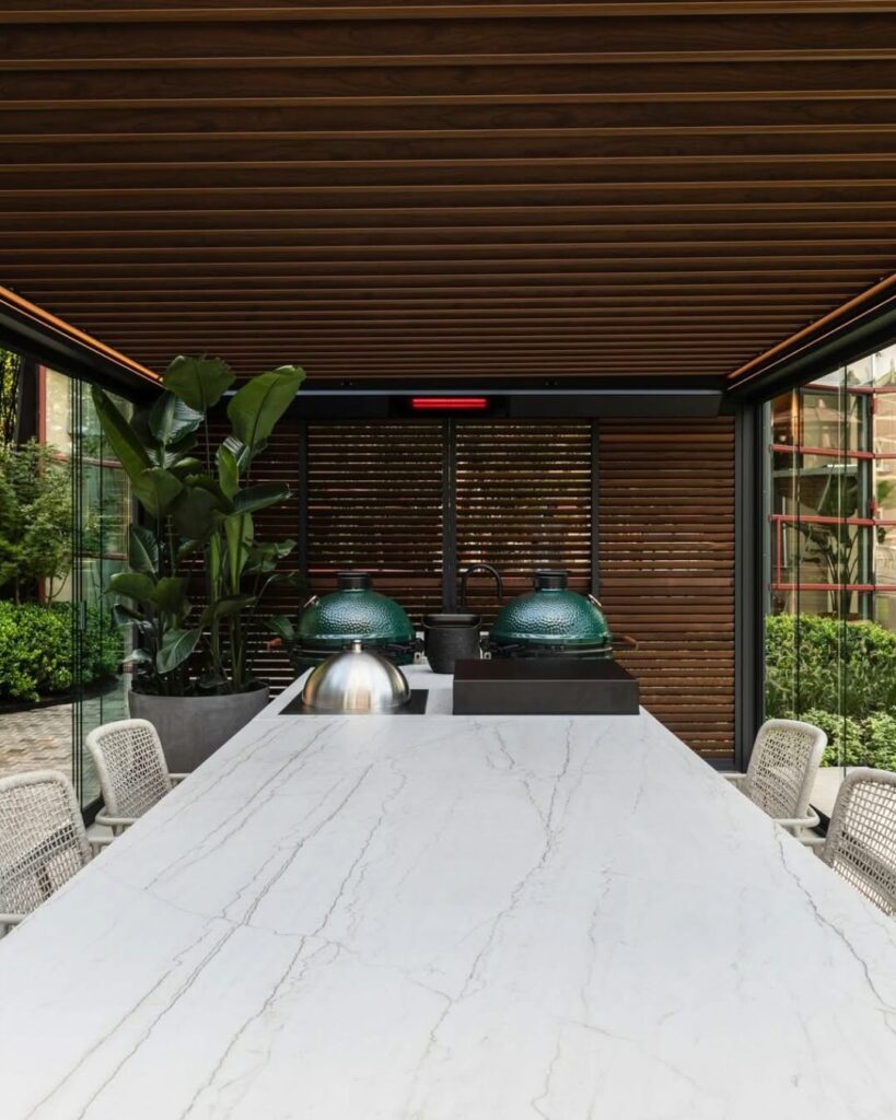 Tuinkamer, overkapping, glazen schuifwand, veranda