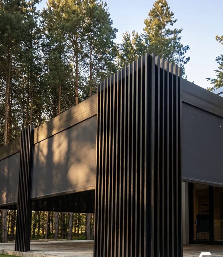 Midesti overkappingen en glazen schuifwanden